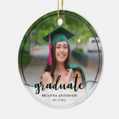 Graduate Foto Calligrafy Black Keramik Keramik Ornament (Links)