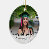 Graduate Foto Calligrafy Black Keramik Ornament (Rechts)