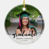 Graduate Foto Calligrafy Black Keramik Ornament (Hinten)