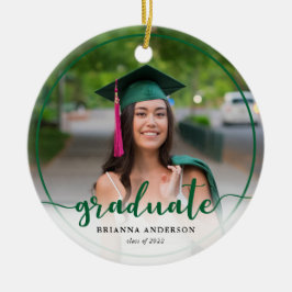 Graduate Foto Calligraphy Green Keramik Ornament