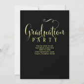 Graduate Foto Calligraphy Script Black Gold Arch Einladung (Rückseite)