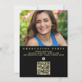 Graduate Foto Calligraphy Script Black Gold Arch Einladung (Rückseite)