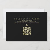 Graduate Foto Calligraphy Script Black Gold Einladung (Rückseite)