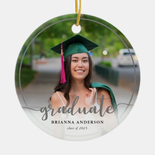 Graduate Foto Calligray Keramik Ornament (Vorne)
