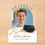 Graduate Foto Cap & Scroll Abschluss Acryleinladungen (Vorderseite)