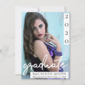 Graduate Foto | Chic Script Simple Keepake Ankündigung (Vorderseite)