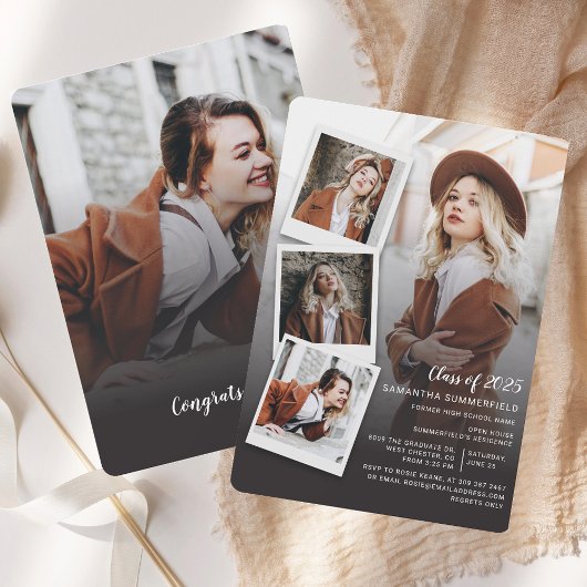 Graduate Foto Collage Abschluss 2025 Party Einladung