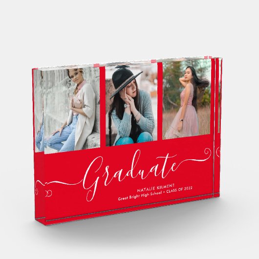 Graduate Foto Collage Abschluss Red Foto Block (Links)