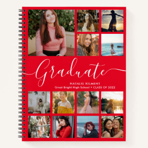 Graduate Foto Collage Abschluss Red Notizblock