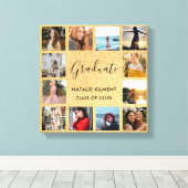 Graduate Foto Collage Black and Gold Abschluss Leinwanddruck (Insitu (Holzboden))