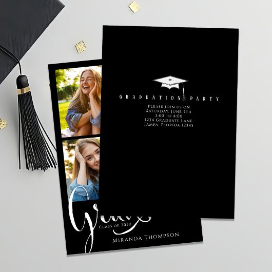 Graduate Foto Collage Calligrafy Script Ankündigung