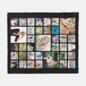 Graduate Foto Collage Chic Script Name Black Fleecedecke (Vorderseite (Horizontal))