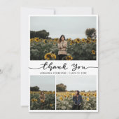 Graduate Foto Collage Danke, Script Dankeskarte (Vorderseite)
