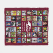 Graduate Foto Collage Editable Maroon Personalize Fleecedecke (Vorderseite (Horizontal))
