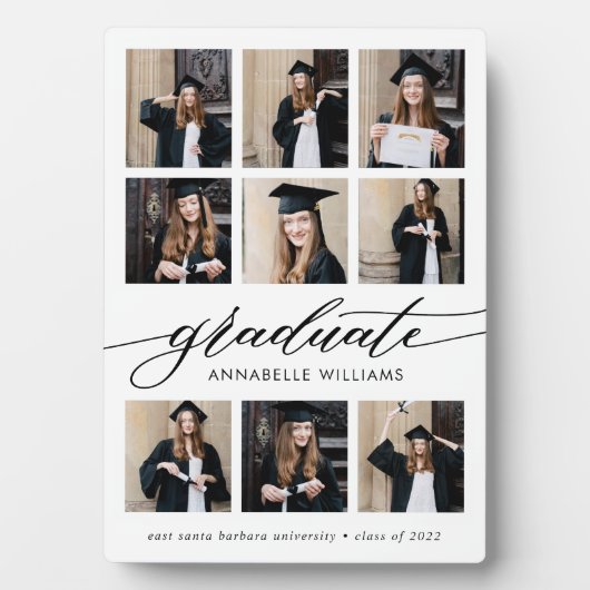 Graduate Foto Collage Keepake Fotoplatte (Vorderseite)