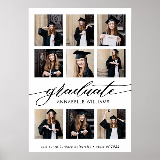 Graduate Foto Collage Keepake Poster (Vorne)