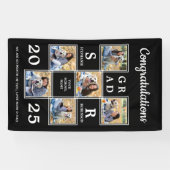 Graduate Foto Collage Moderner Monogramm-Abschluss Banner (Horizontal)