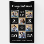 Graduate Foto Collage Moderner Monogramm-Abschluss Banner (Vertikal)