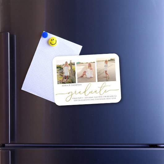 Graduate Foto Collage Modernes Minimalistisches Go Magnet