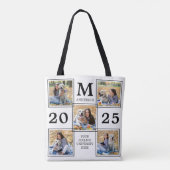 Graduate Foto Collage Monogram Keepake Tasche (Rückseite)