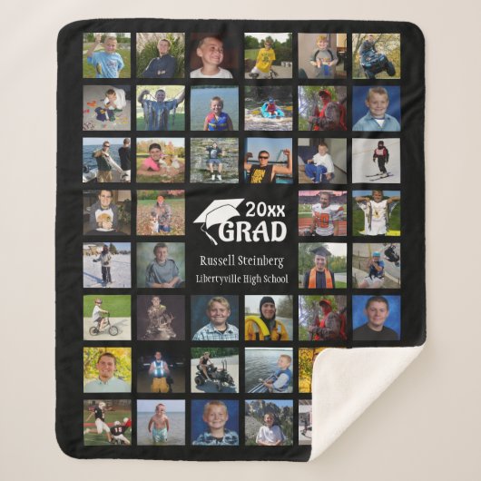 Graduate Foto Collage Name School Sherpadecke (Vorderseite)