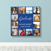 Graduate Foto Collage Navy Blue & Gold Abschluss Leinwanddruck (Insitu (Holzboden))