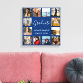 Graduate Foto Collage Navy Blue & Gold Abschluss Leinwanddruck (Insitu (Wohnzimmer))