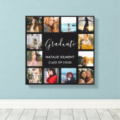 Graduate Foto Collage Schwarzweiß-Abschluss Leinwanddruck (Insitu (Holzboden))