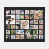 Graduate Foto Collage Script Name Schwarz Fleecedecke (Vorderseite (Horizontal))