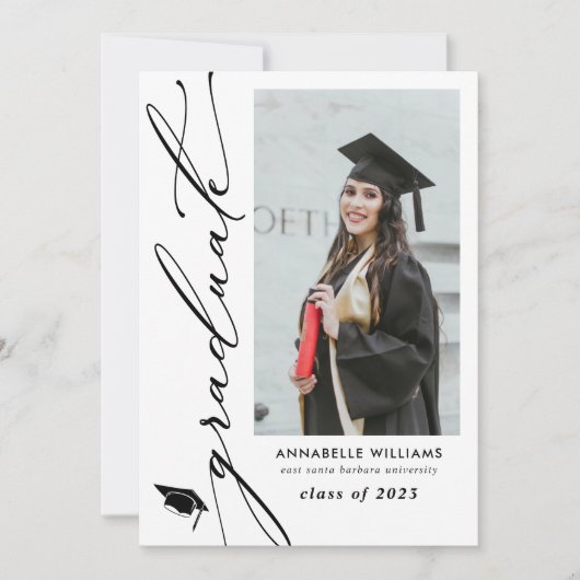 Graduate Foto Collage Typografy Ankündigung (Vorderseite)