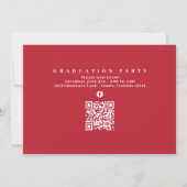 Graduate Foto Collage Typografy Simple Red Einladung (Rückseite)