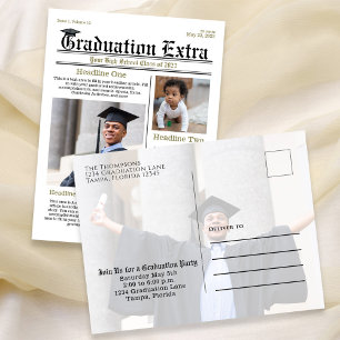 Graduate Foto Collate Modern Trendy Newspaper Postkarte