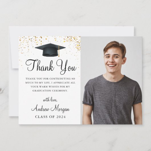 Graduate Foto Dankeskarte (Vorderseite)