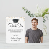 Graduate Foto Dankeskarte (Stehend Vorderseite)