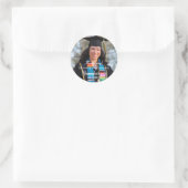 Graduate Foto Einfaches Skript Runder Aufkleber (Tasche)