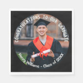 Graduate Foto Elegant Graduate Stilvoll nach Maß Serviette (Vorderseite)