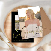 Graduate Foto Elegante Typografie Einfache Gold Ankündigung