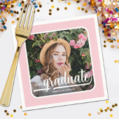 Graduate-Foto: Fett Skript rosa Serviette