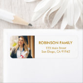 Graduate Foto Gold Script Moderne Rücksendeadresse (Insitu)