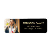 Graduate Foto Gold Script Moderne Rücksendeadresse (Vorne)