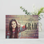 Graduate Foto Graduate Party Einladung (Stehend Vorderseite)