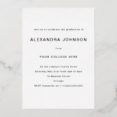 Graduate Foto Graduation Party Script Black Gold Folieneinladung (Rückseite)