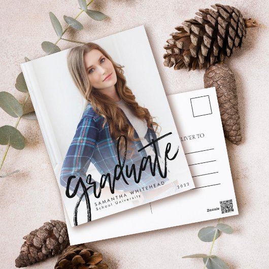 Graduate Foto Modern Announcement Card 2022 Postkarte