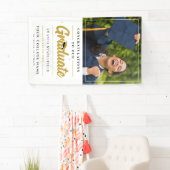 Graduate Foto Modern Script Graduation Party Banner (Insitu)