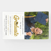 Graduate Foto Modern Script Graduation Party Banner (Horizontal)