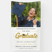Graduate Foto Modern Script Graduation Party Banner (Vertikal)