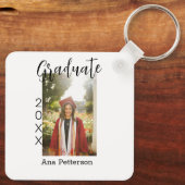 Graduate Foto Moderne Klassik hinzufügen Jahrname Schlüsselanhänger (Rückseite)