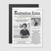 Graduate Foto Moderne, trendige Zeitung Magnetkarte (Vorne/Hinten)