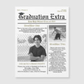 Graduate Foto Moderne, trendige Zeitung Magnetkarte (Vorderseite)