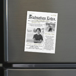 Graduate Foto Moderne, trendige Zeitung Magnetkarte